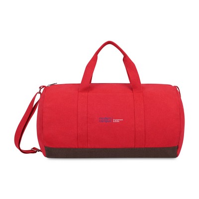 Ivy AWARE™ Recycled Cotton Barrel Duffel - Crimson