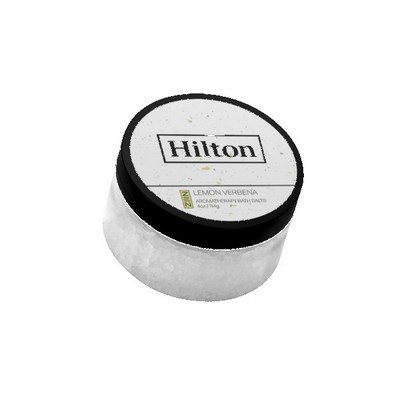 4 oz. Lemon Verbena Bath Salts in Clear Jar with Black Lid