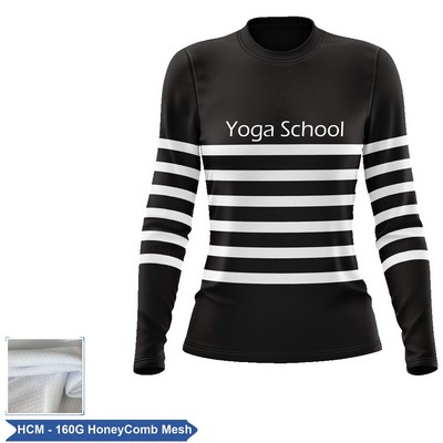 Women's Sublimation Long Sleeve T-Shirt - 160G Honeycomb Mesh