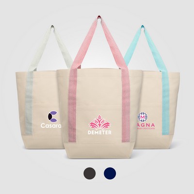 Niva 10 oz. Recycled Cotton Canvas Front Pocket Tote Bag – 12.25L - Heat Transfer