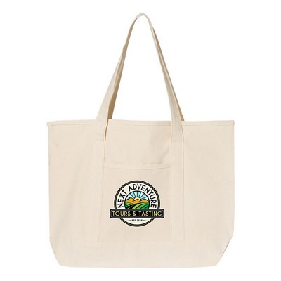 Q-Tees 34.6L Large Canvas Deluxe Tote