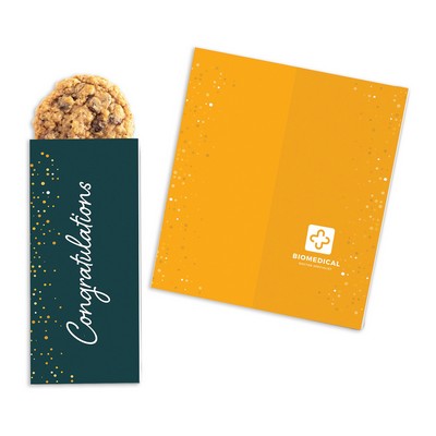 One Color Foil-Stamped Stock Congratulations Sweeter Cards with Oatmeal Raisin Cookies